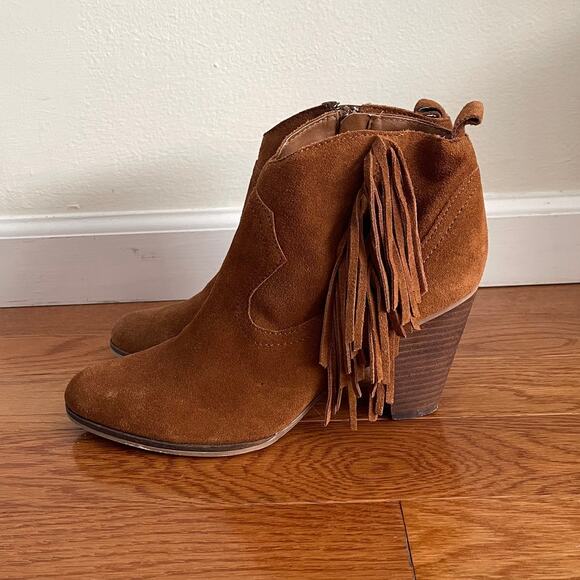 Steven Madden Fringe Booties Womens 10M Ohio Western Rodeo Boho Festival Chic - Picture 1 of 9